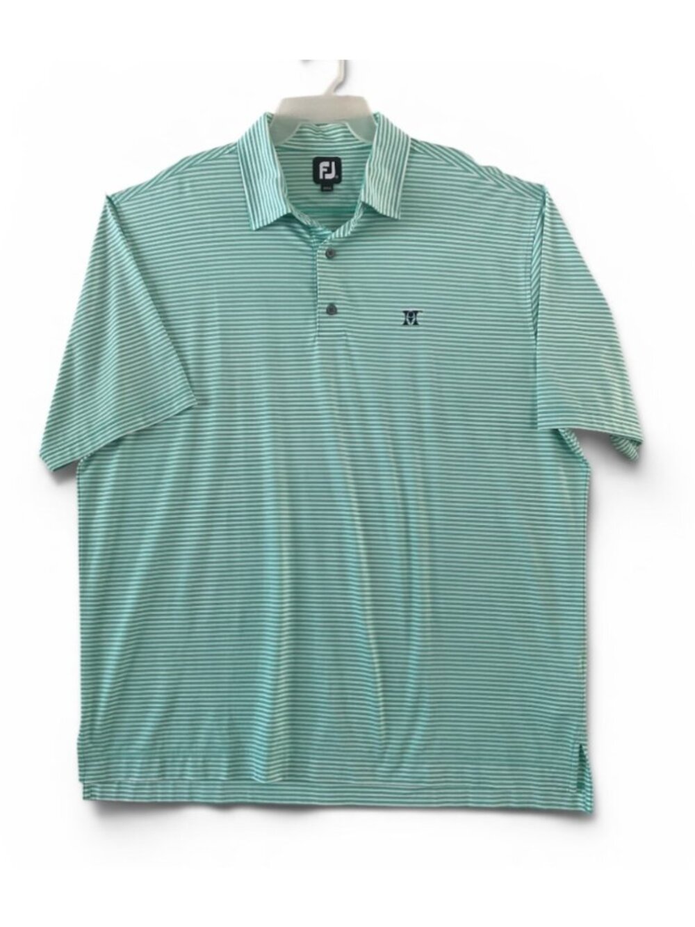 Foot Joy Men’s Performance Golf Polo 2XL Green/White Stripes Honma Golf Logo